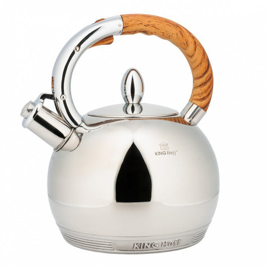Kinghoff KH-3778 Bollitore con fischietto da 3,0 l in acciaio inossidabile per tutti i fornelli