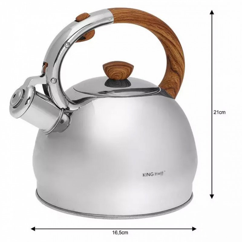 Kinghoff KH-3782 Bollitore con fischietto in acciaio inossidabile da 2,0 l