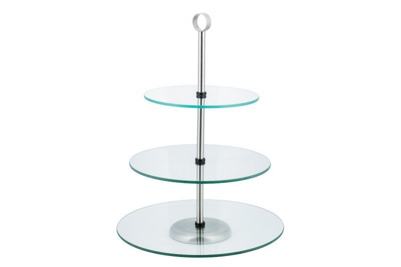 Kinghoff KH-4016 Elegante alzata per torta in vetro a tre livelli