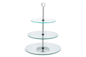 Kinghoff KH-4016 Elegante alzata per torta in vetro a tre livelli