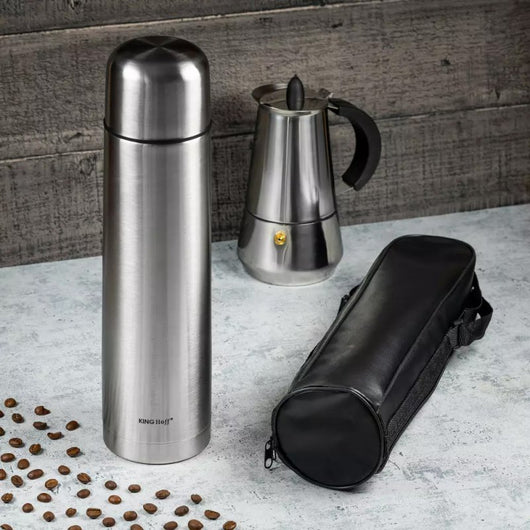 Thermos Kinghoff KH-4052 in acciaio inossidabile con coperchio Click-Clack