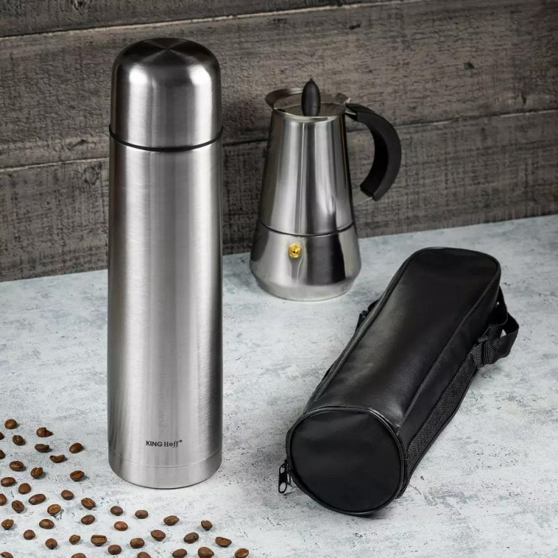 Thermos Kinghoff KH-4052 in acciaio inossidabile con coperchio Click-Clack