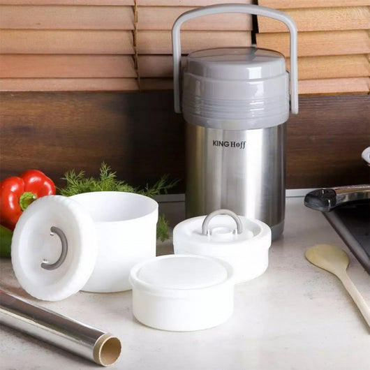 Thermos Kinghoff KH-4075 con 3 contenitori per la conservazione degli alimenti