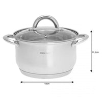 Set di pentole in acciaio inossidabile Kinghoff KH-4450 con coperchi in vetro