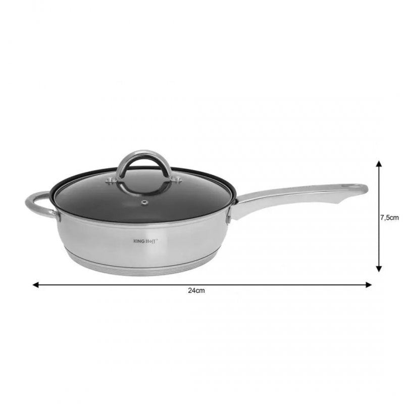 Set di pentole in acciaio inossidabile Kinghoff KH-4450 con coperchi in vetro