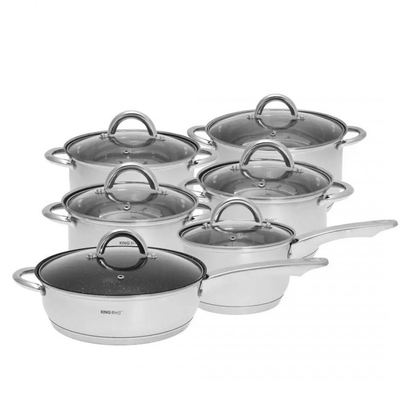 Set di pentole in acciaio inossidabile Kinghoff KH-4457 con rivestimento in granito