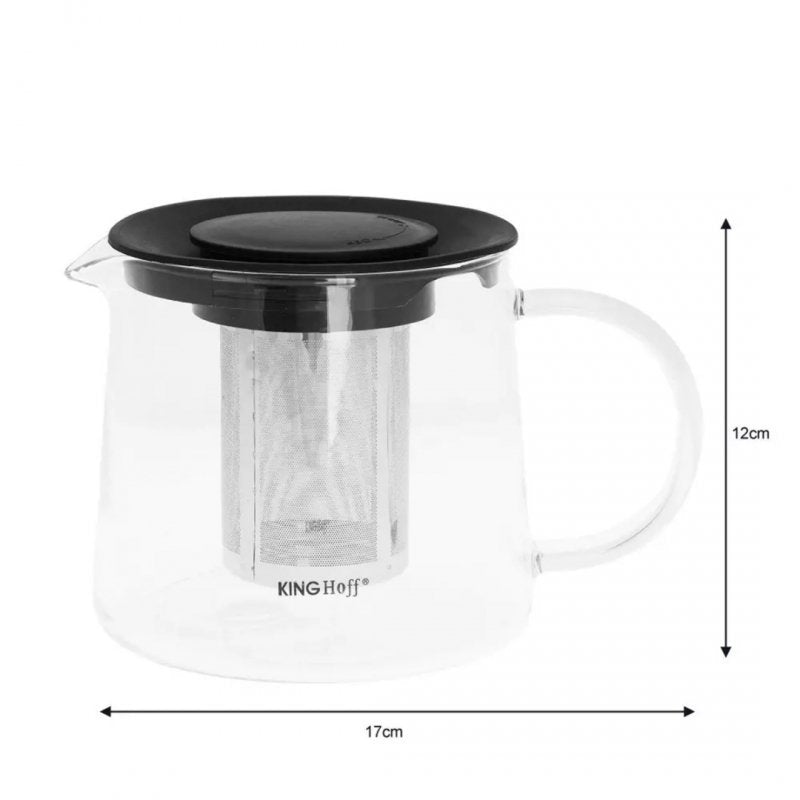 Infusore per tè in vetro Kinghoff KH-4844 con colino in acciaio 1L