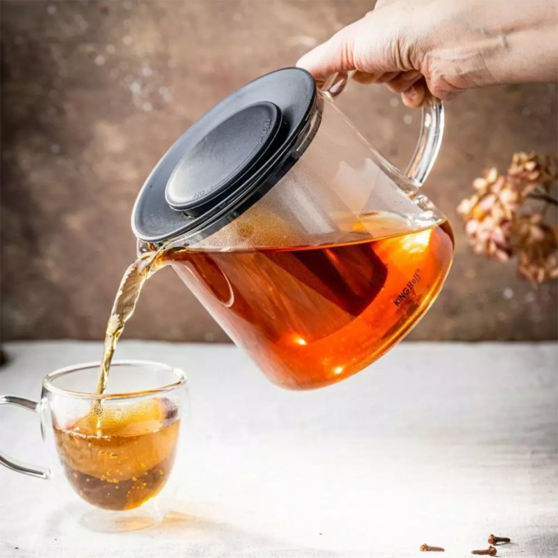 Infusore per tè in vetro Kinghoff KH-4845 con colino in acciaio da 1,5 l