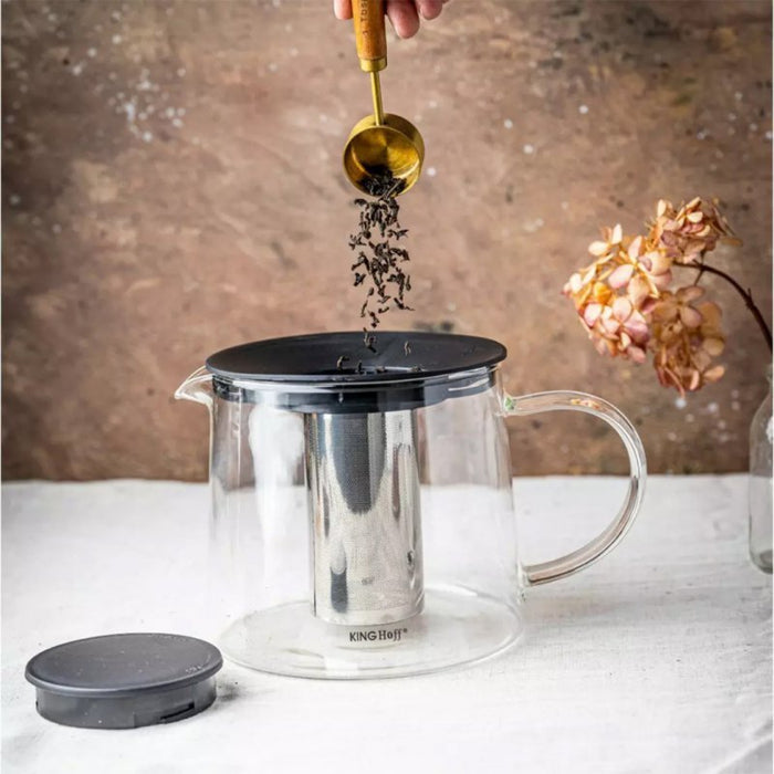 Infusore per tè in vetro Kinghoff KH-4845 con colino in acciaio da 1,5 l