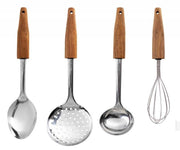Husla 73952 Set di utensili da cucina in legno di acacia, 4 pezzi