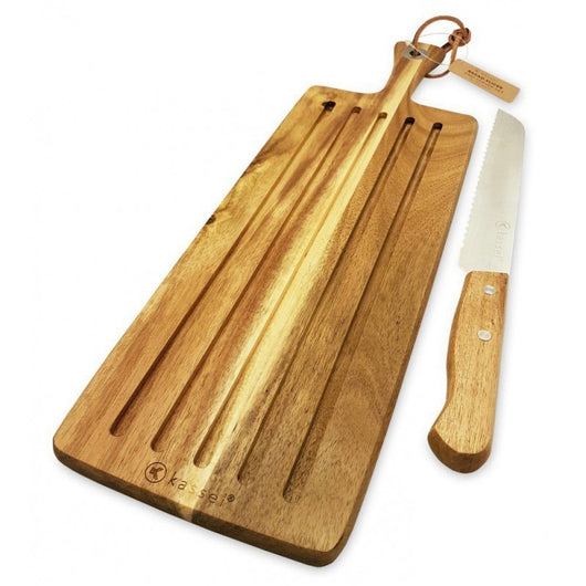Kassel 93602 Set per tagliare e servire il pane in legno di acacia