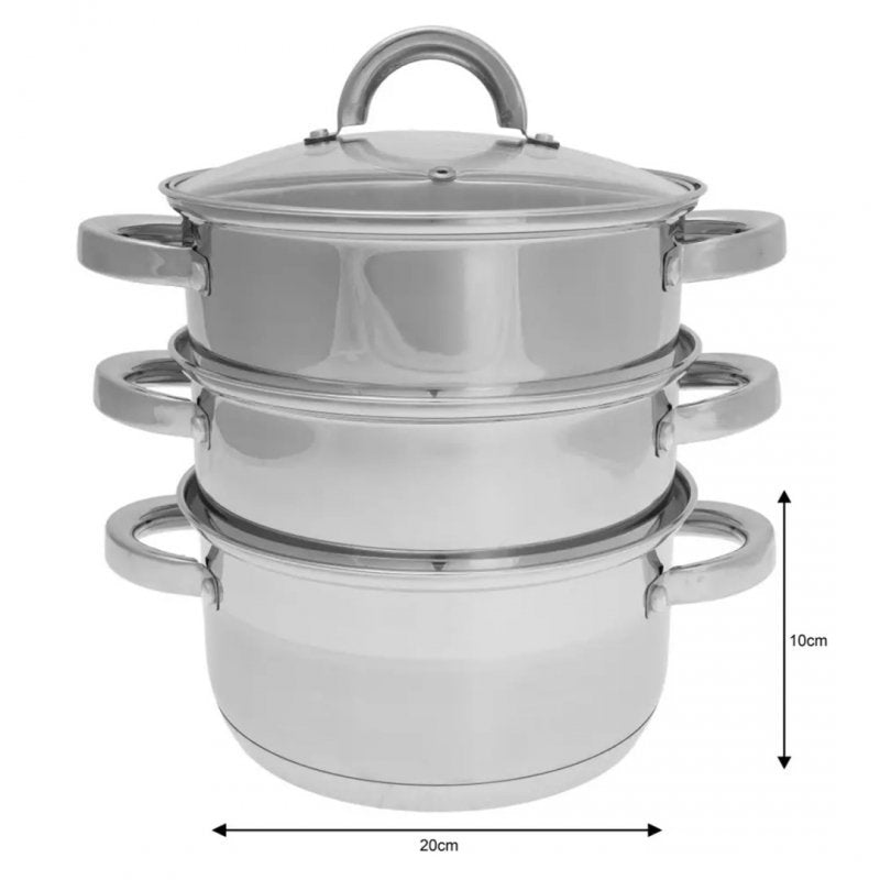 Klausberg KB-7139 Set per cottura a vapore in acciaio inox da 20 cm con inserti