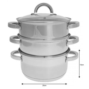 Klausberg KB-7139 Set per cottura a vapore in acciaio inox da 20 cm con inserti