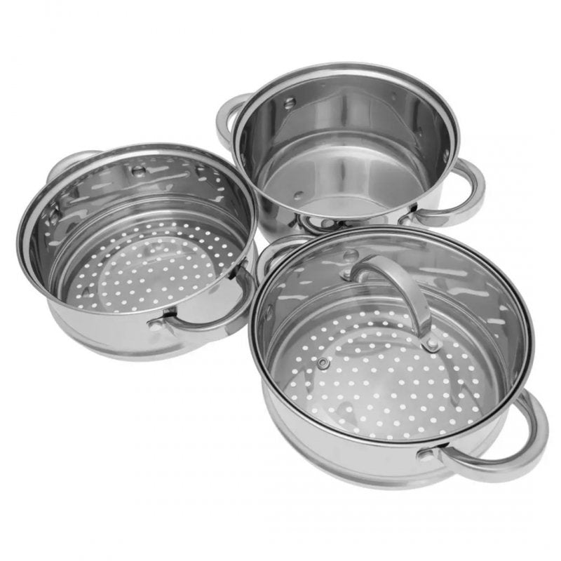 Klausberg KB-7139 Set per cottura a vapore in acciaio inox da 20 cm con inserti