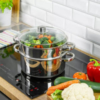 Set per cottura a vapore in acciaio inossidabile Kinghoff KH-3318 da 24 cm con manici Cool-Touch