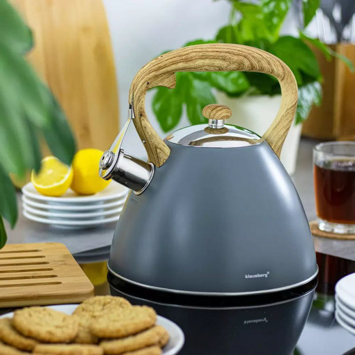 Klausberg KB-7297 Bollitore in acciaio inox con fischio da 3 litri per tutti i fornelli