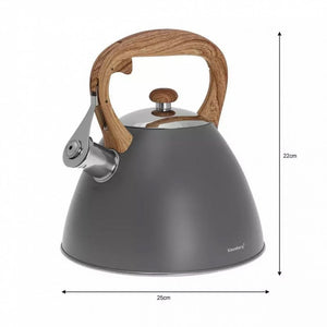 Klausberg KB-7297 Bollitore in acciaio inox con fischio da 3 litri per tutti i fornelli