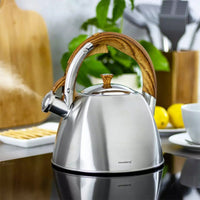 Klausberg KB-7193 Bollitore a fischio in acciaio inossidabile da 3 litri per tutti i fornelli