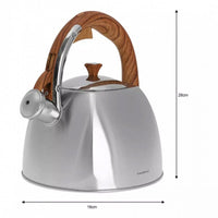 Klausberg KB-7193 Bollitore a fischio in acciaio inossidabile da 3 litri per tutti i fornelli