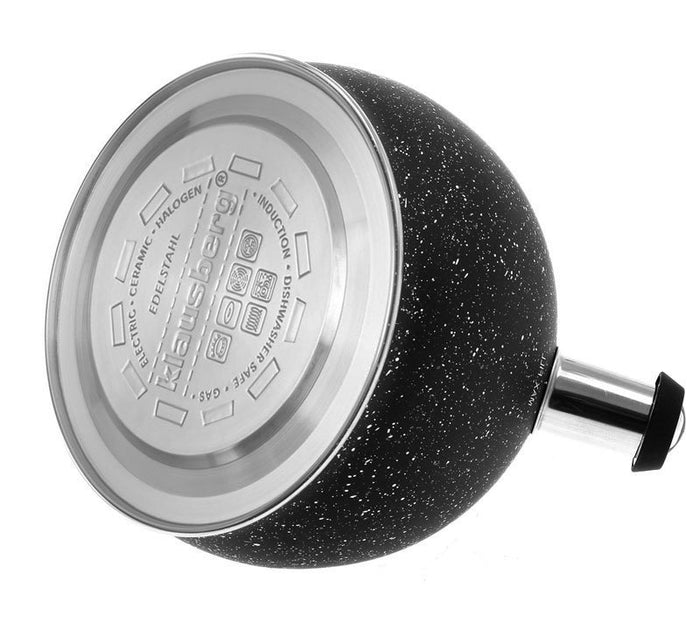 Klausberg KB-7320 Bollitore con fischietto in marmo da 2 litri con manico Soft Touch