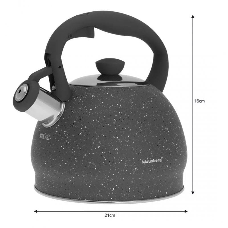 Klausberg KB-7321 Bollitore con fischio in marmo da 2 litri