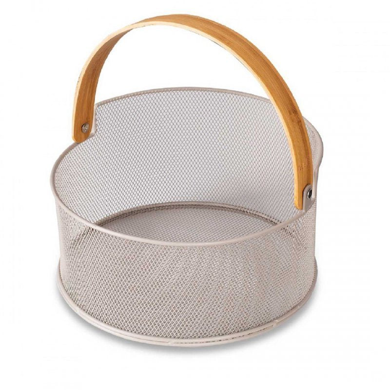 Husla CESTINO PER FRUTTA E PANE grigio 73947 Elegante cestino portaoggetti in acciaio