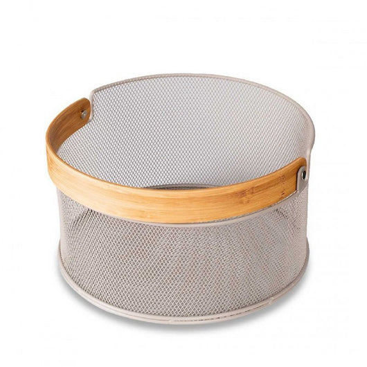 Husla CESTINO PER FRUTTA E PANE grigio 73947 Elegante cestino portaoggetti in acciaio