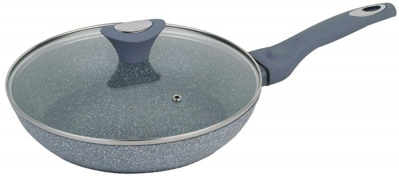 Klausberg KB-7317 Padella rivestita in granito con coperchio in vetro 26 cm