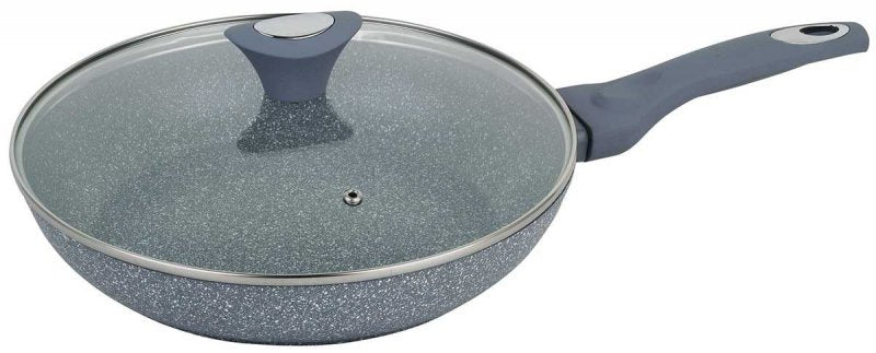 Klausberg KB-7318 Padella rivestita in granito con coperchio in vetro 28 cm