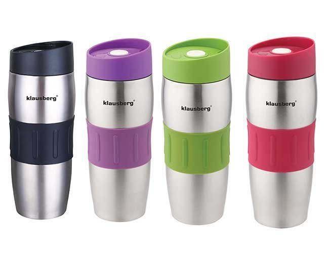 Tazza termica isolata Klausberg KB-7100 da 380 ml con tappo Click-Clack