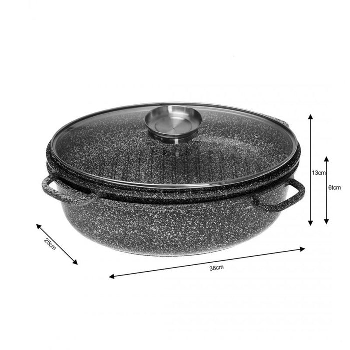 Klausberg KB-7367 Teglia da forno in ceramica con coperchio e griglia