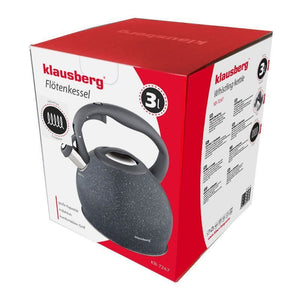 Klausberg KB-7267 Bollitore con fischietto e rivestimento in marmo da 3 litri