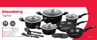 Klausberg KB-7322 Set di pentole antiaderenti in granito da 15 pezzi