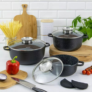 Klausberg KB-7359 Set di pentole rivestite in granito da 8 pezzi