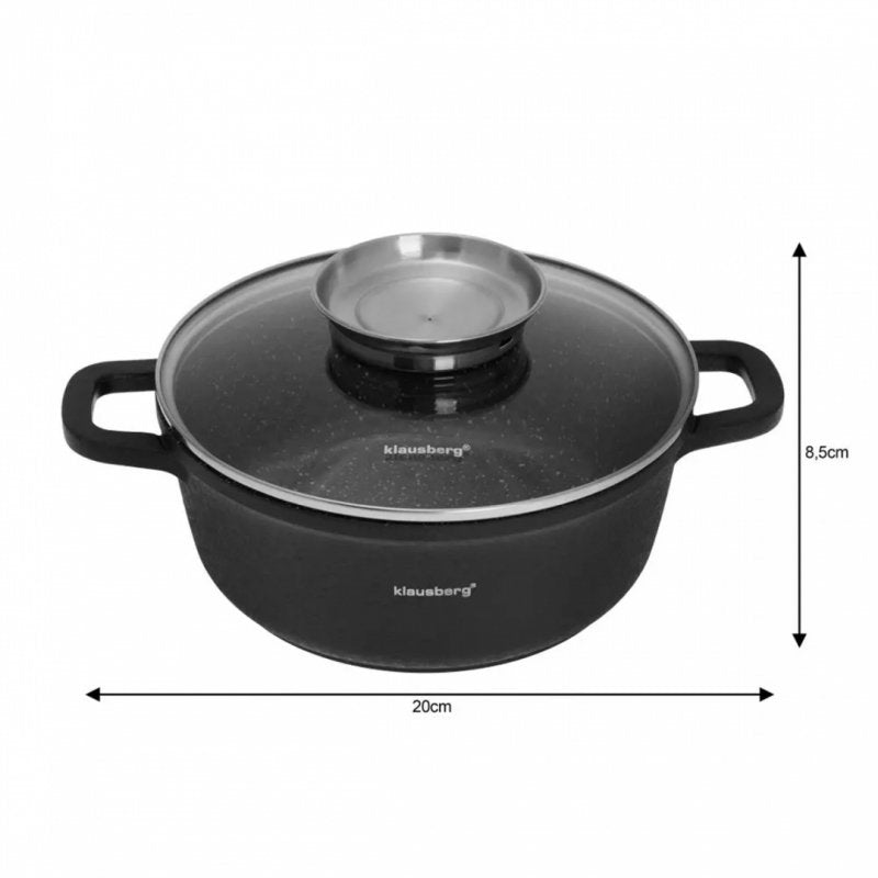 Klausberg KB-7359 Set di pentole rivestite in granito da 8 pezzi