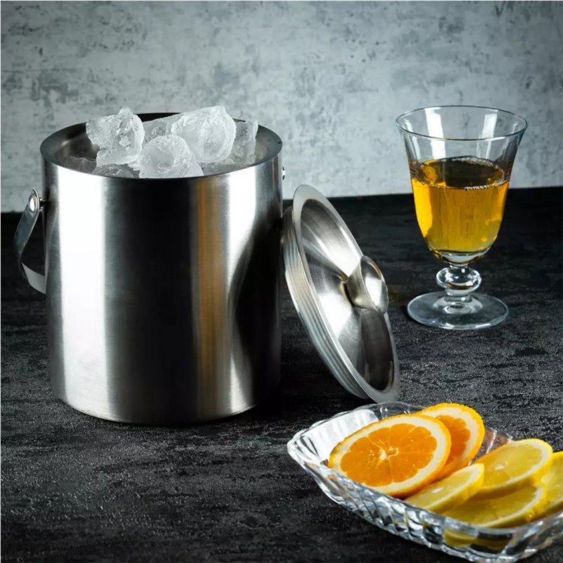 Secchiello per ghiaccio in acciaio inossidabile Kinghoff KH-1243 con coperchio e maniglia