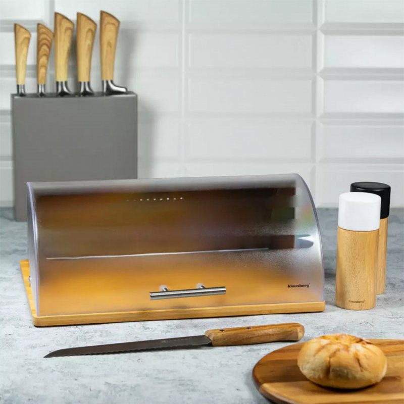 Klausberg KB-7096 Portapane in legno acrilico con design ermetico