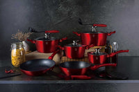 Berlinger haus BH-1226 Set di pentole in granito Red Metallic Line