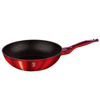 Berlinger haus BH-1267 Padella Wok in Granito Ø28cm Borgogna