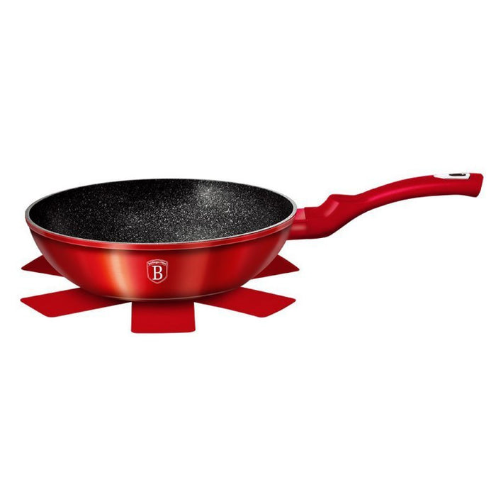 Berlinger haus BH-1267 Padella Wok in Granito Ø28cm Borgogna