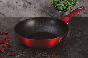 Berlinger haus BH-1267 Padella Wok in Granito Ø28cm Borgogna