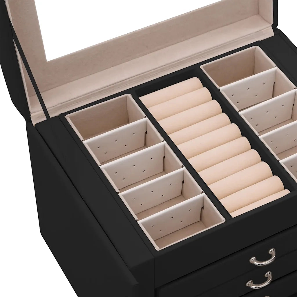 Portagioie a 4 Strati con Specchio Bloccabile 22,5x17,5x16,5 cm 4103561