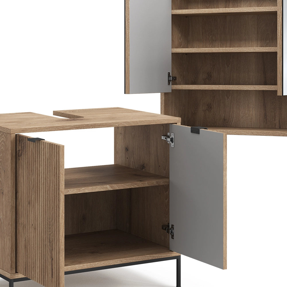 Vicco Set di mobili da bagno Quercia vichinga 2 parti