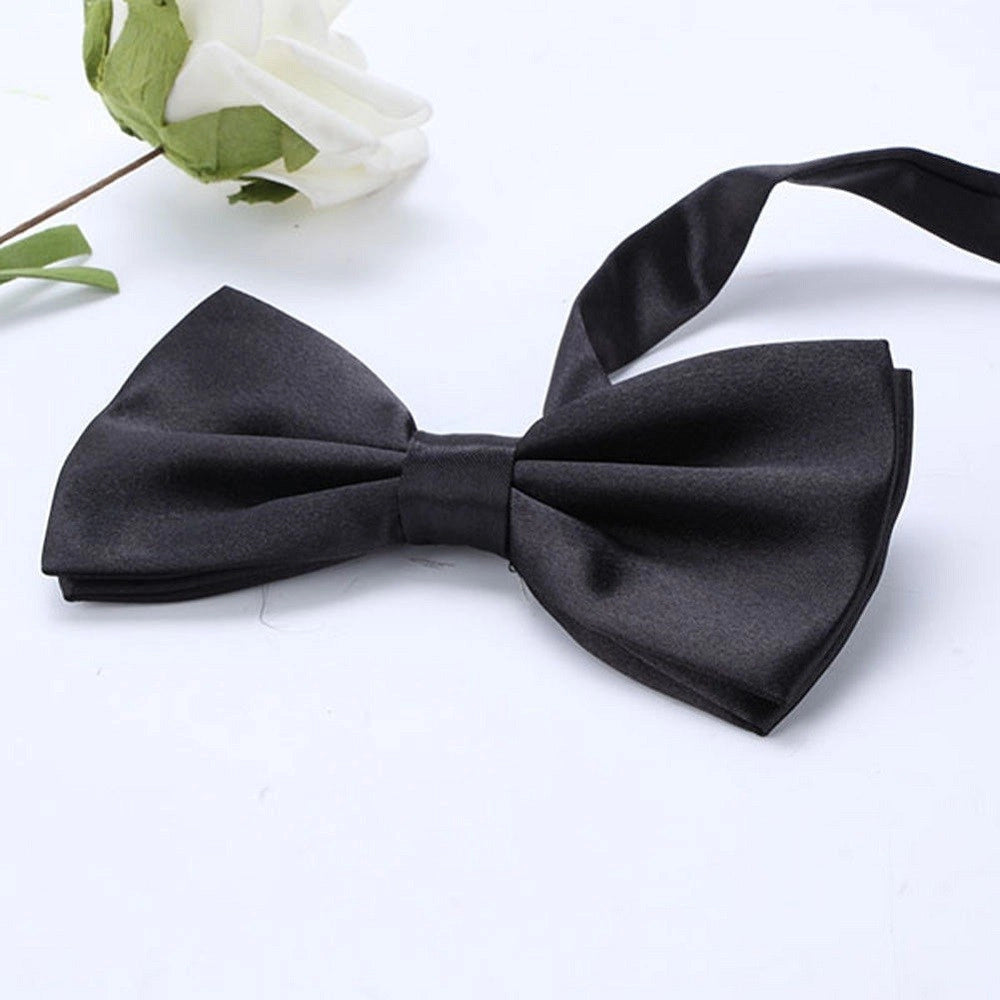 Trade Shop - Papillon Cravattino Bambino Seta Raso Bimbo Farfalla Per Cerimonie Vari Colori - Nero