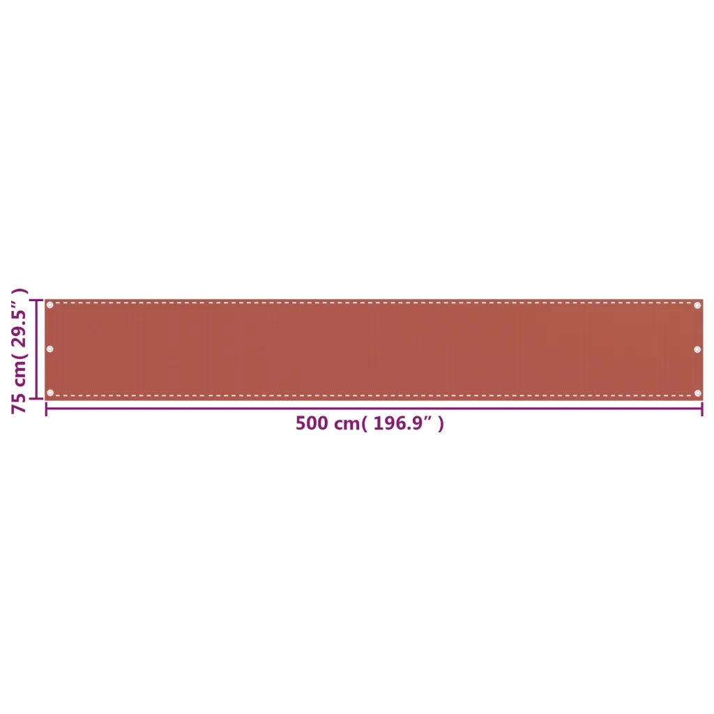 Paravento da Balcone Terracotta 75x500 cm in HDPE cod mxl 24802