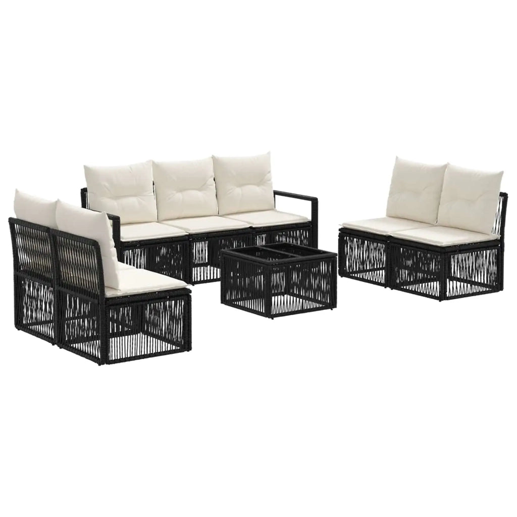 Set Divano da Giardino 8 pcs Nero polyrattan 3435682