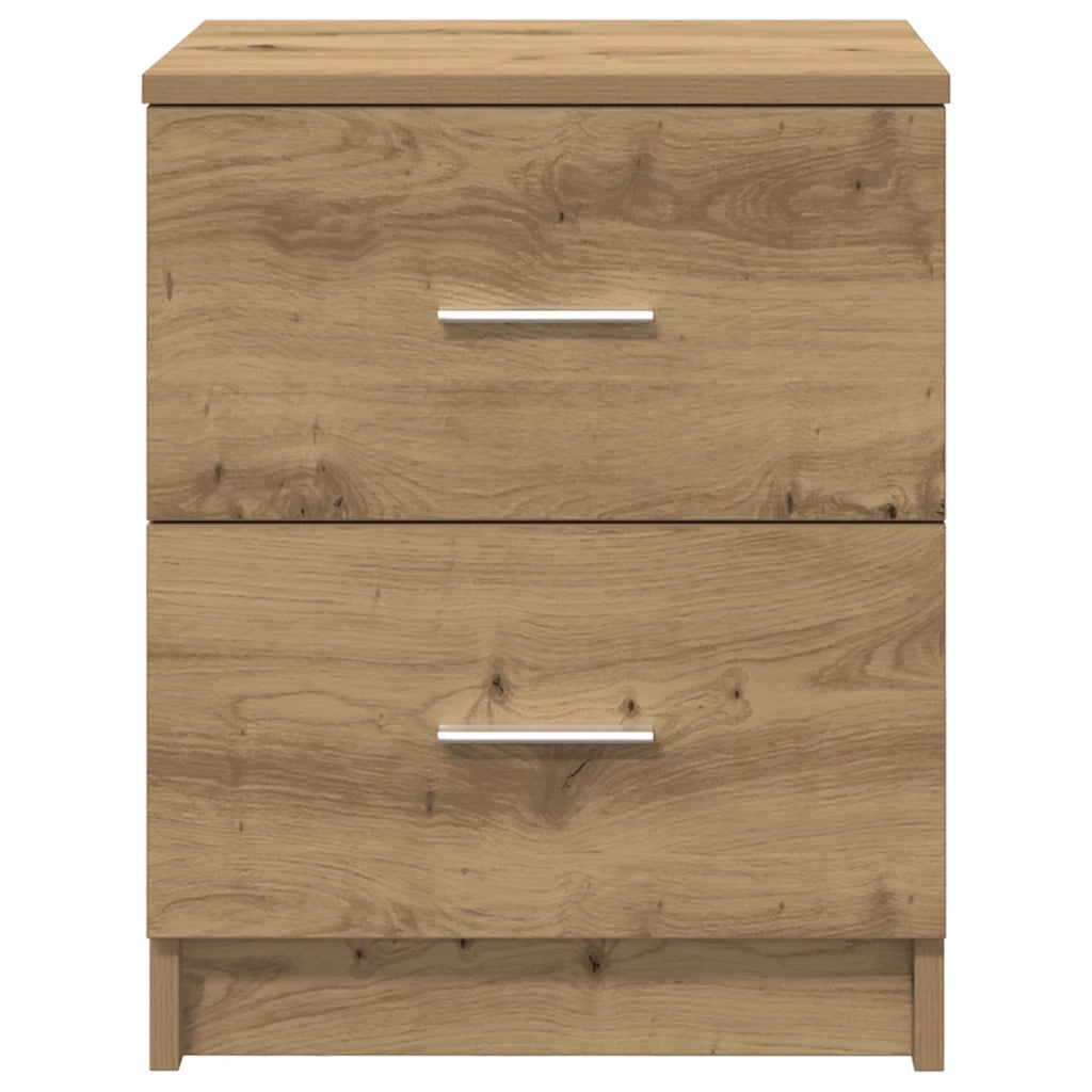 Comodino con 2 Cassetti Rovere Artigianale 40x36x50 cm