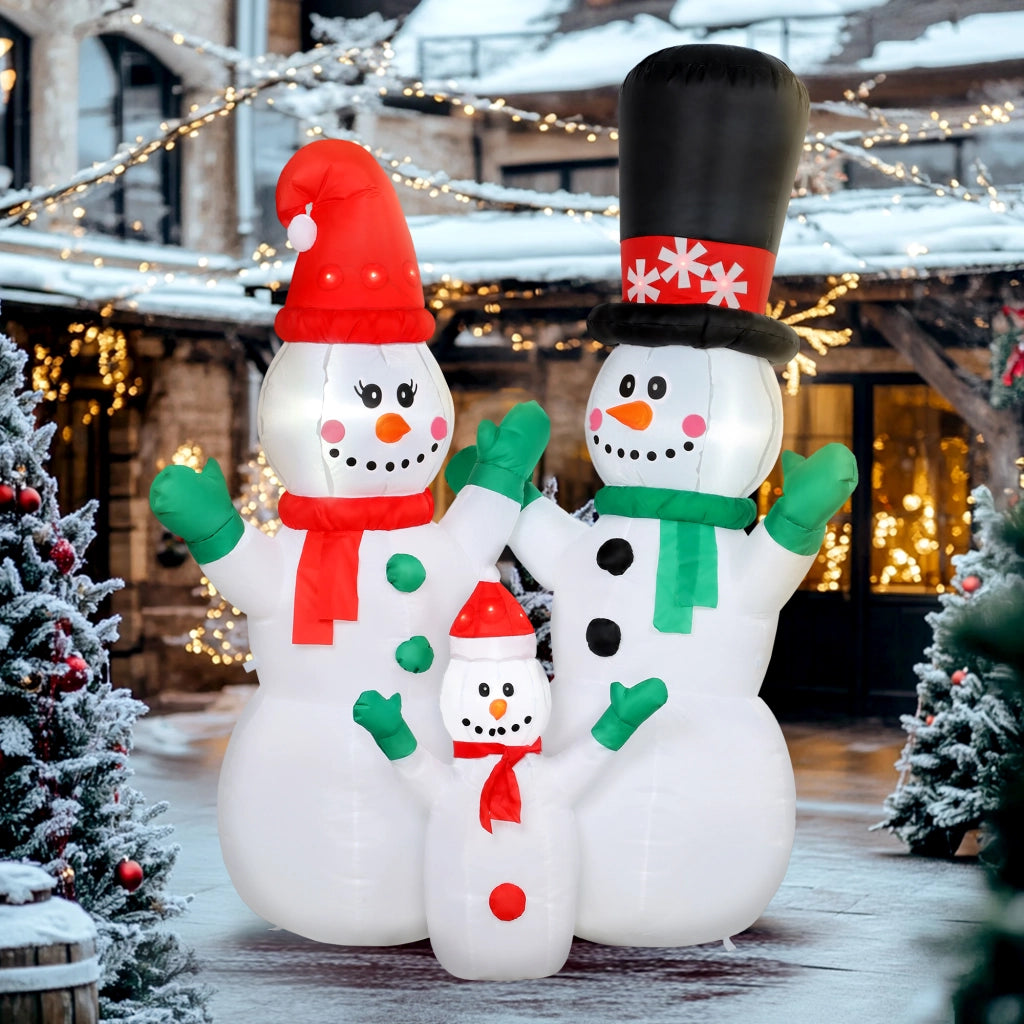Pupazzo di Neve Gonfiabile Famiglia 1.8m ¨C zephmum ¨C LED Interno Esterno