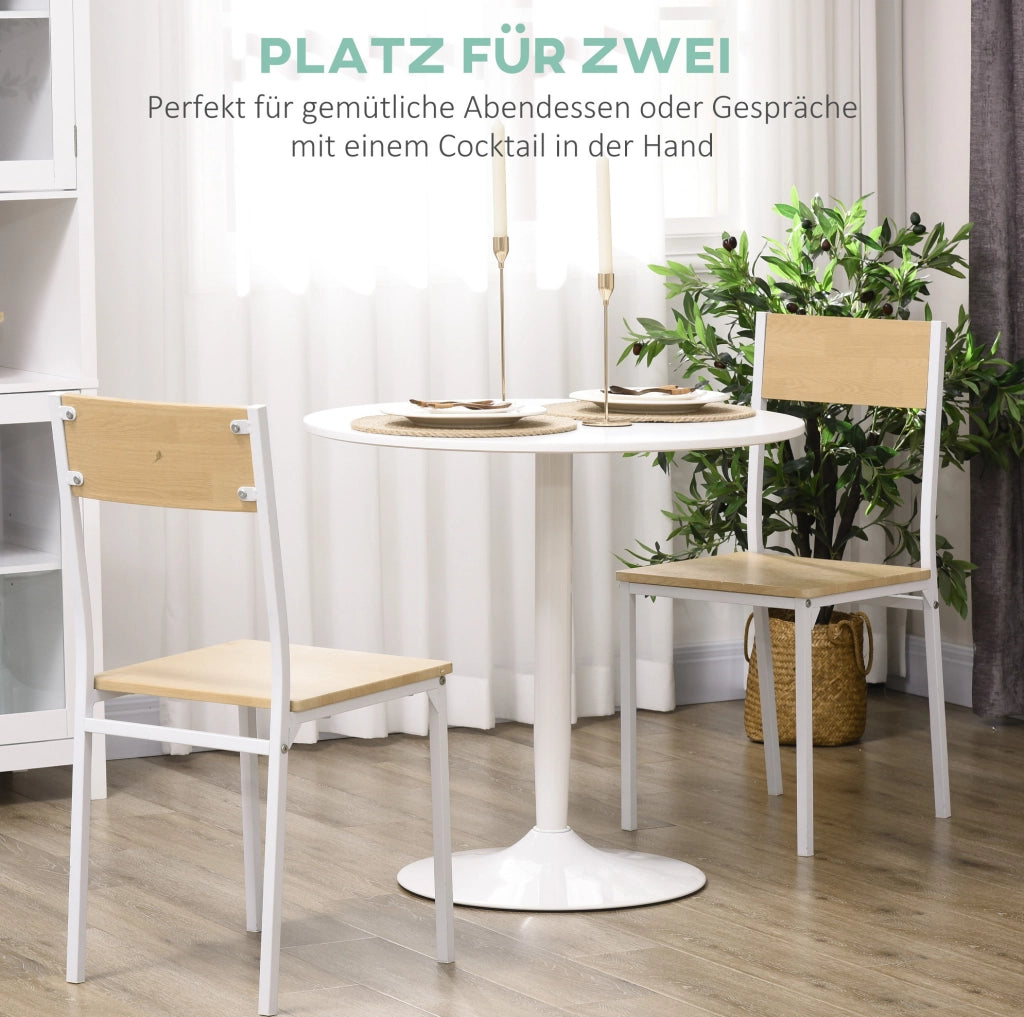 Tavolo da pranzo rotondo bianco Ø70 cm con base in acciaio