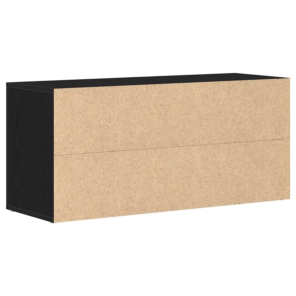 Panca-Sgabello Scarpiera Rovere Nero 100x35x45 cm in Legno di Argilla